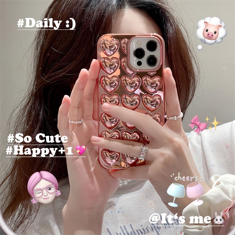 Metallic Heart Phone Case