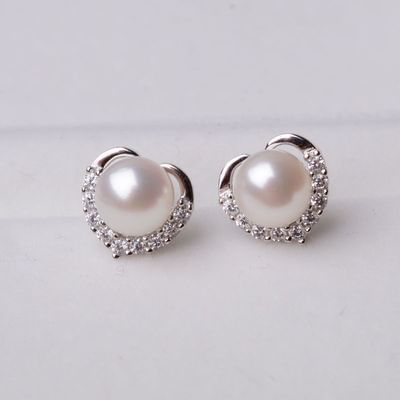 Stud Pearl Ear Rhinestone Faux