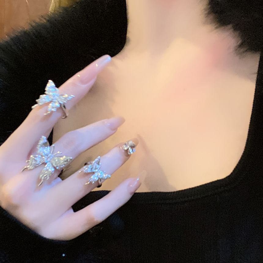 / Set Open Butterfly Ring