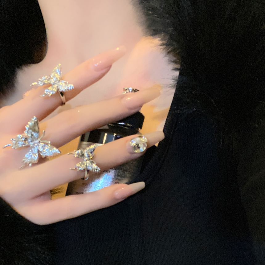 / Set Open Butterfly Ring