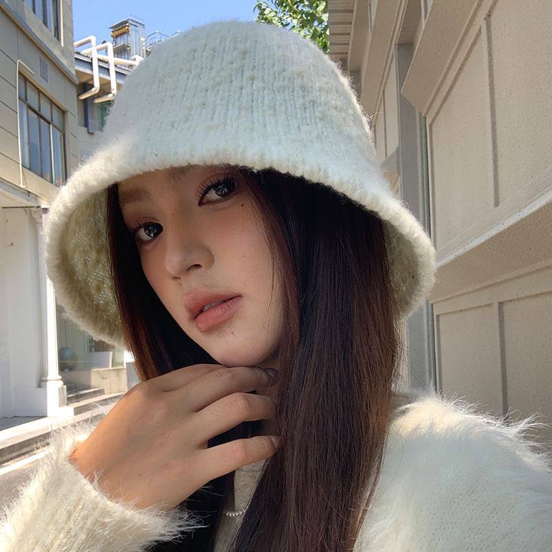 Knit Melange Bucket Hat
