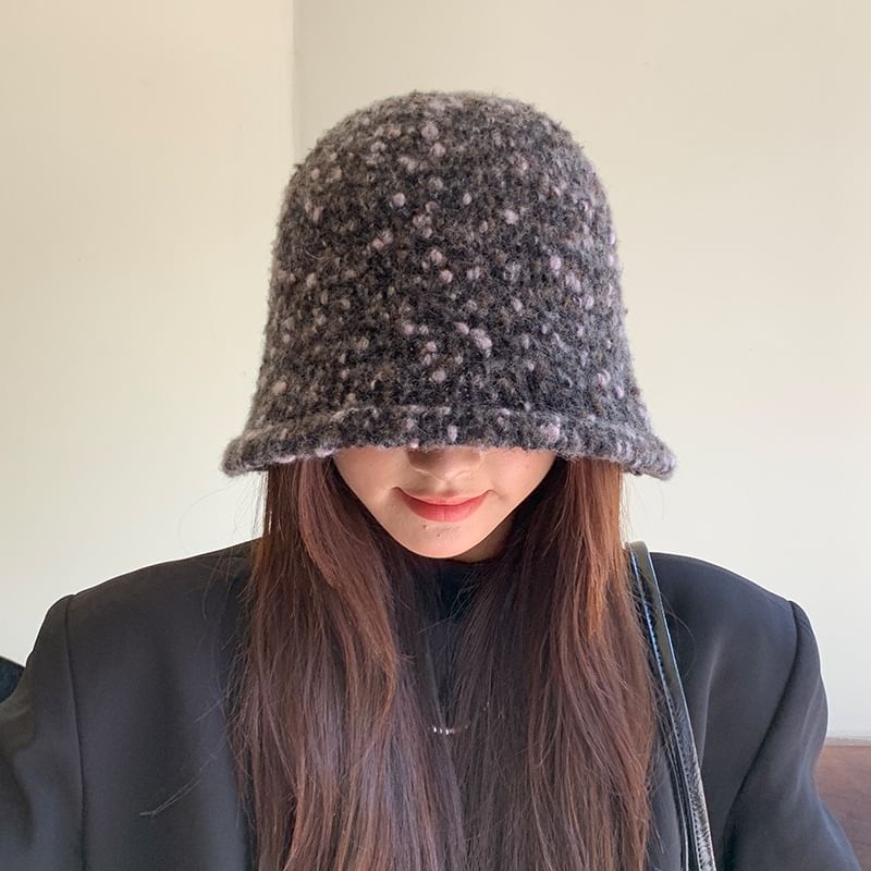 Knit Melange Bucket Hat