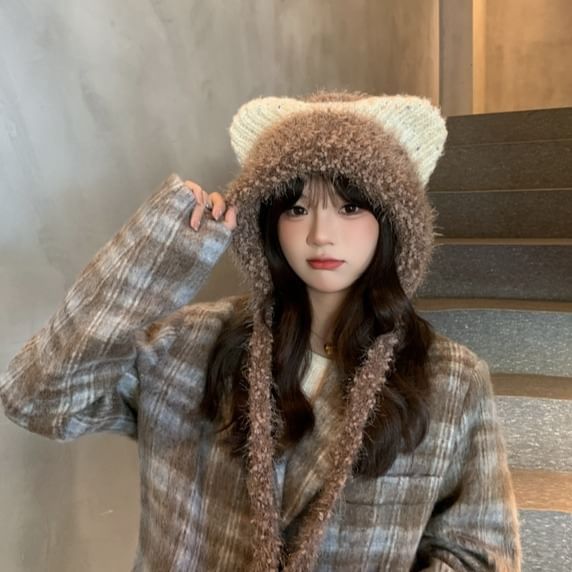 Cat Wool Ear Hat Trapper