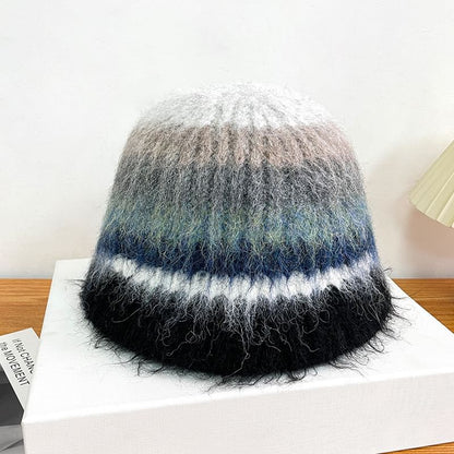 Hat Bucket Knit Striped