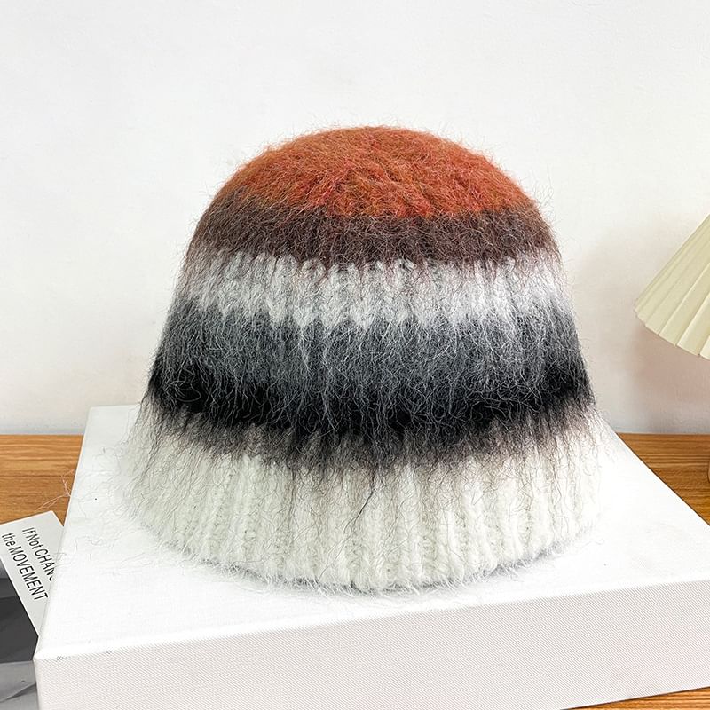 Hat Bucket Knit Striped