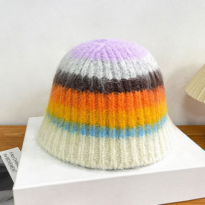 Hat Bucket Knit Striped