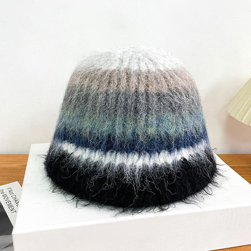 Hat Bucket Knit Striped