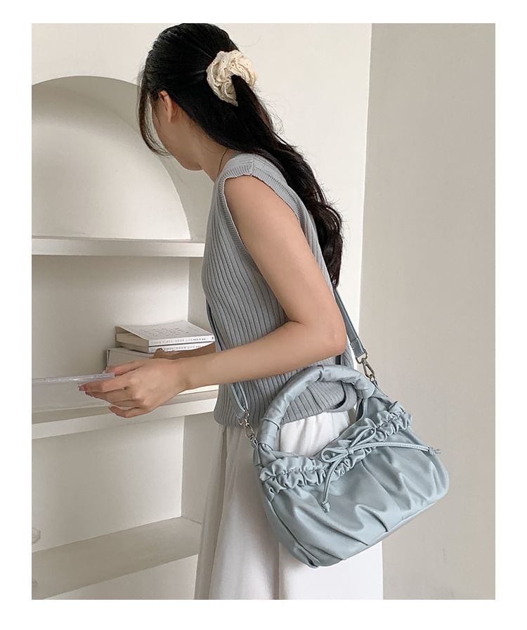 Shoulder Bow Ruched Bag