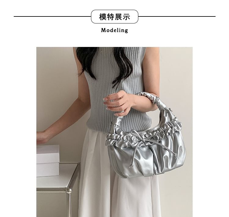 Shoulder Bow Ruched Bag