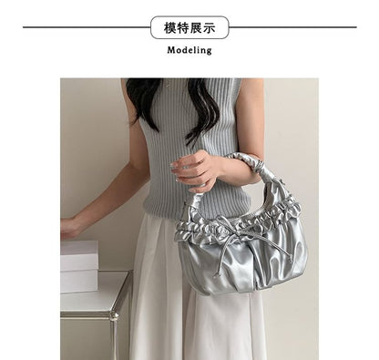 Shoulder Bow Ruched Bag