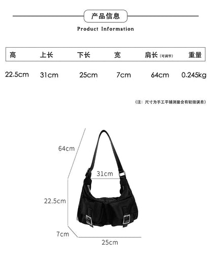 Shoulder Multi-Pocket Bag Buckled
