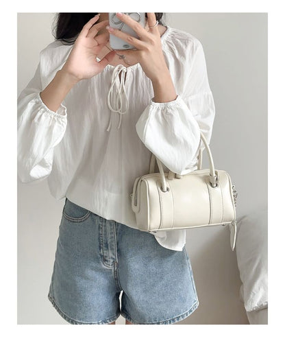 Faux Boston Leather Bag