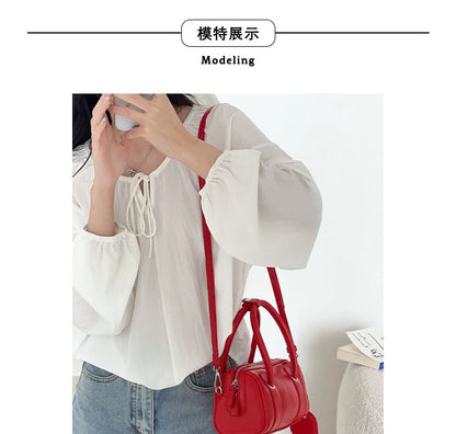 Faux Boston Leather Bag