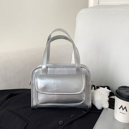 Multi-Pocket Crossbody Leather Faux Bag