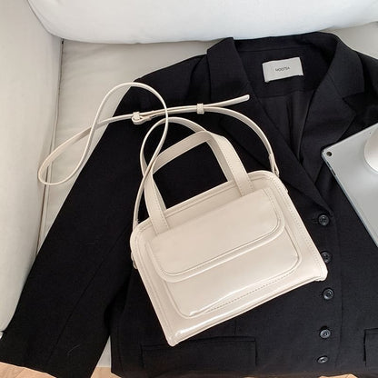 Multi-Pocket Crossbody Leather Faux Bag