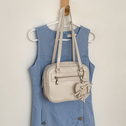 Leather Multi-Pocket Bag Faux Tote