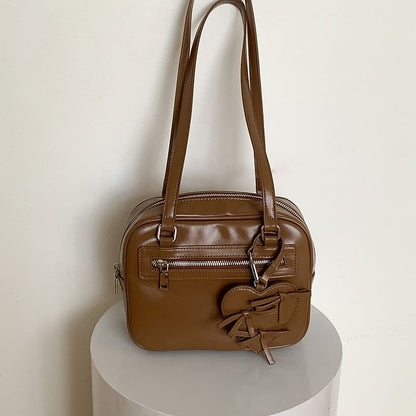 Leather Multi-Pocket Bag Faux Tote