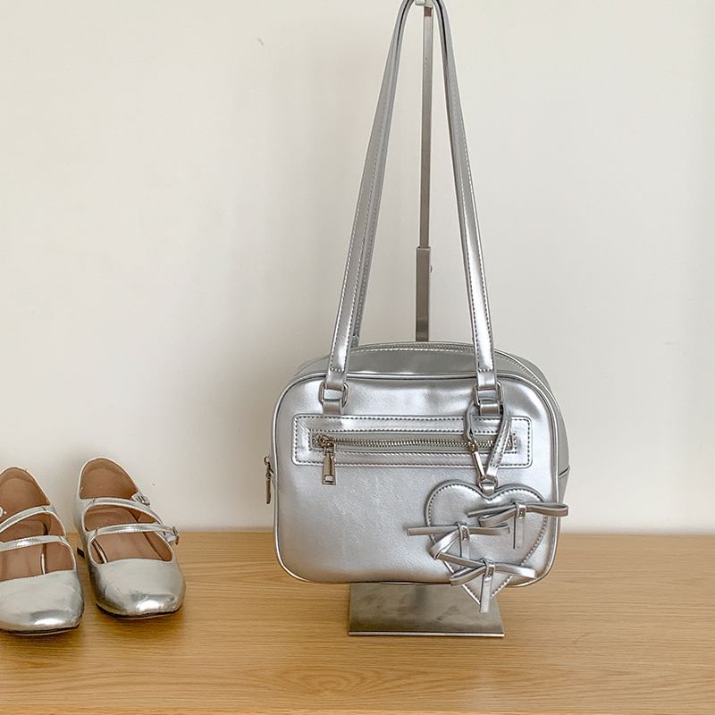 Leather Multi-Pocket Bag Faux Tote