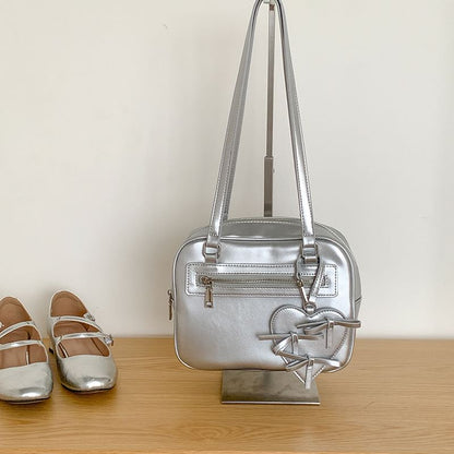 Leather Multi-Pocket Bag Faux Tote