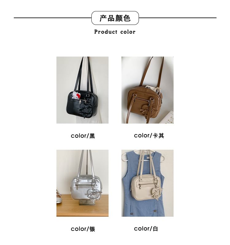 Leather Multi-Pocket Bag Faux Tote