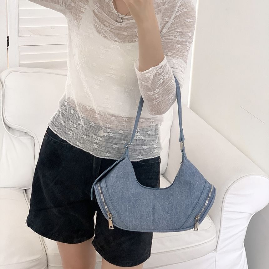 Denim Shoulder Bag Multi-Pocket