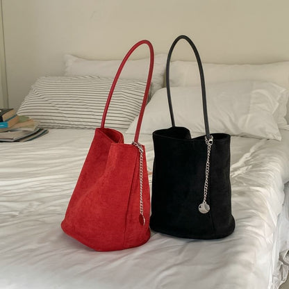 Suede Bucket Bag Faux