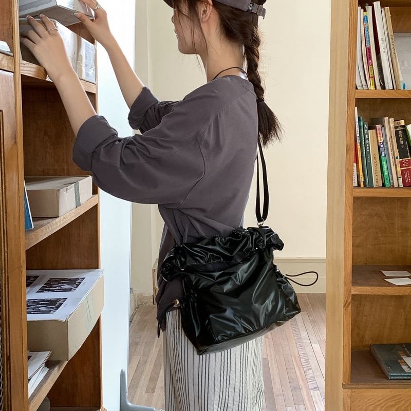 Shoulder Ruched Drawstring Bag