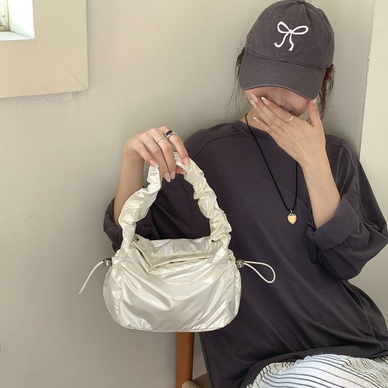 Shoulder Ruched Drawstring Bag