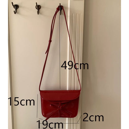 Bow Bag Leather Flap Faux Crossbody