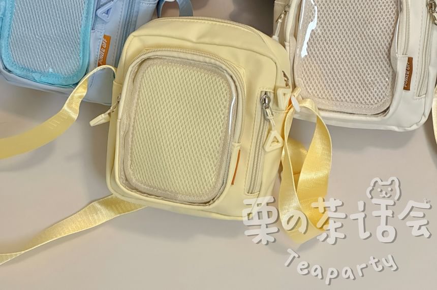 Plain Transparent Panel Crossbody Bag