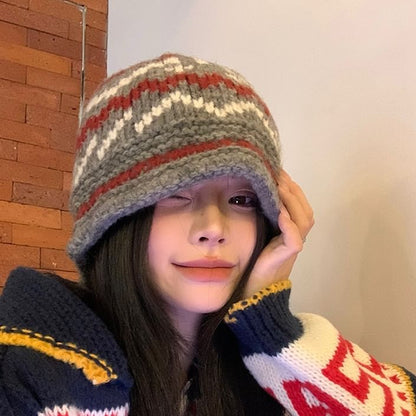 Hat Patterned Bucket Knit