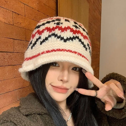 Hat Patterned Bucket Knit