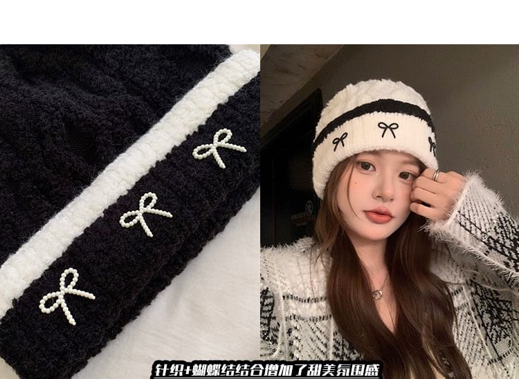 Bow Knit Beanie