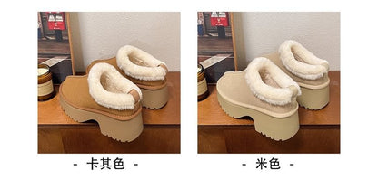 Ankle Fleece-Lined Boots Platform