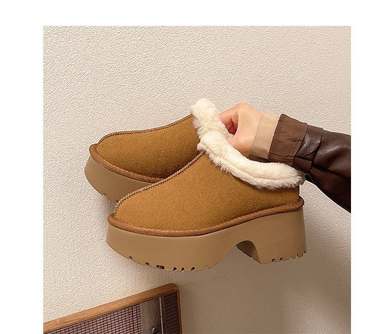 Ankle Fleece-Lined Boots Platform