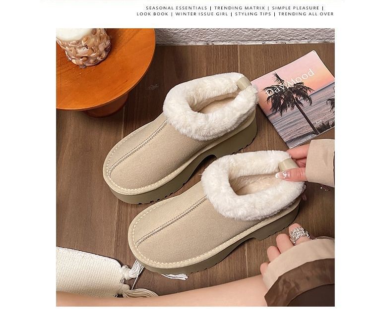 Ankle Fleece-Lined Boots Platform