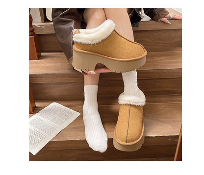 Ankle Fleece-Lined Boots Platform