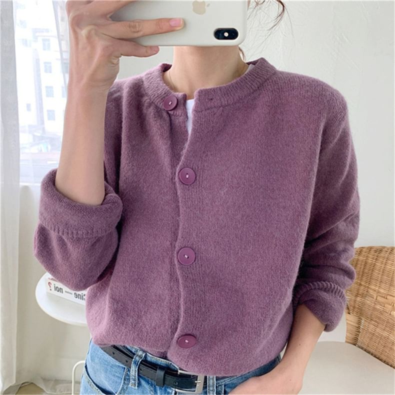 Oversized Crew-Neck Cardigan in 5 Colors