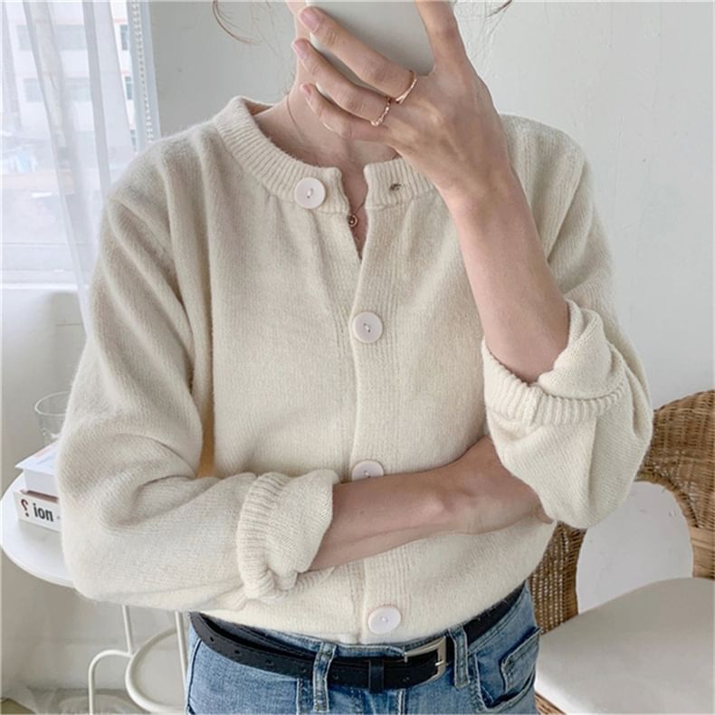 Oversized Crew-Neck Cardigan in 5 Colors