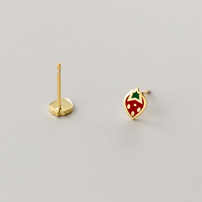 S925 Sterling Silver Strawberry Stud Earring