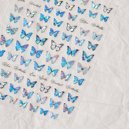 Blue Butterfly Nail Art Stickers