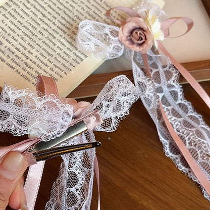 Ribbon Lace Bow Hair Clip