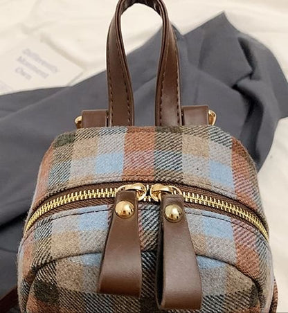 Plaid Zip Backpack