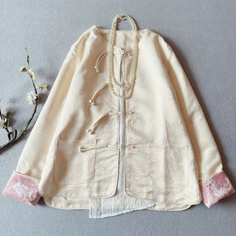 Traditional Chinese Jacquard Frog Button Jacket