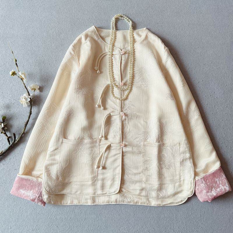 Traditional Chinese Jacquard Frog Button Jacket