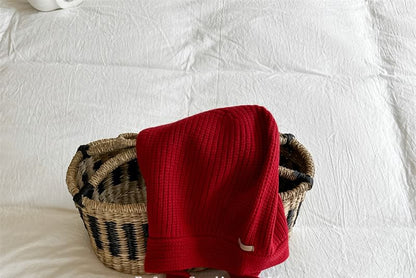 Hat Plain Knit Bonnet