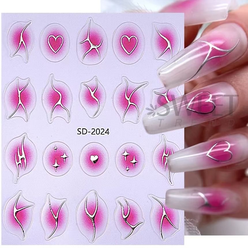 Metallic Gradient Nail Art Stickers (Various Designs)