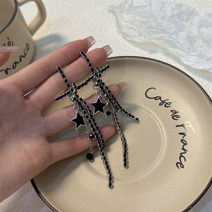 Earring Rhinestone Cross Dangle