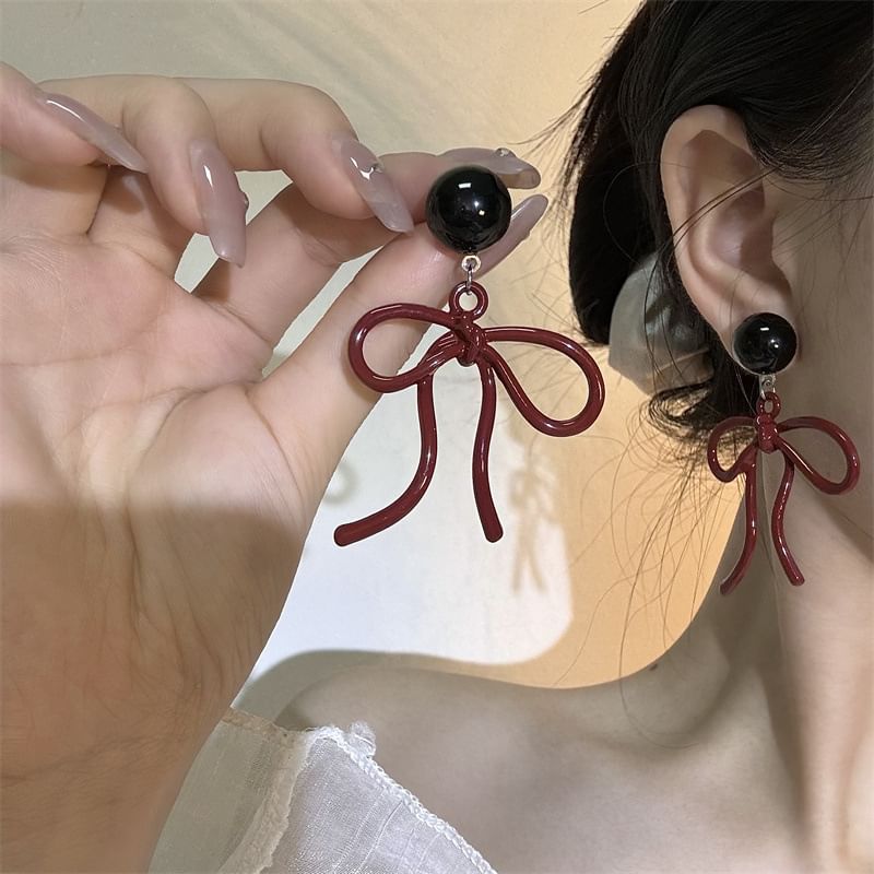 Earring Drop Necklace / Bow Layered