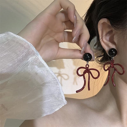 Earring Drop Necklace / Bow Layered